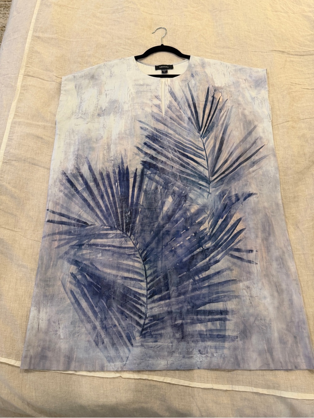 Karen Kane Blue Palm-Print Mini Dress